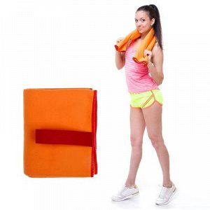 Спортивное полотенце 70*90 см (вид 2),оранжевый,200 г/м2,микрофибра