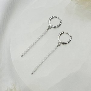 Серьги длинные из Лунного камня