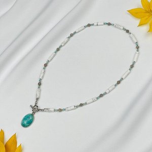 Колье из Говлита,Лабрадора и Амазонита