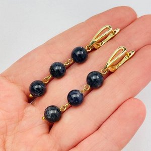 Серьги тройные с Иолитом