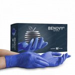 BENOVY Nitrile MultiColor, перчатки нитриловые, СИРЕНЕВО-ГОЛУБЫЕ, M, 50 пар/уп