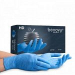 BENOVY Nitrile MultiColor BS, перчатки нитриловые, ПОВЫШЕННОЙ ПРОЧНОСТИ (4,5 гр), ГОЛУБЫЕ, L, 50 пар/уп