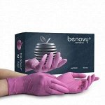 BENOVY Nitrile MultiColor, перчатки нитриловые, РОЗОВЫЕ, S, 50 пар/уп