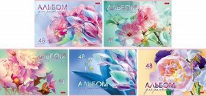 Альбом для рисования 48л с пластиковой обложкой "Грация цветов" (087325) Хатбер {Россия}