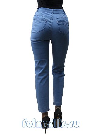 M-BL72217-2465-B203--Слегка приуженные голубые джинсы р.11 (2 шт)