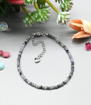 Браслет из Кордиерита (Иолит) рондель гр.3*2мм, 18см