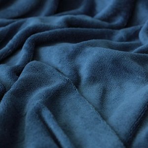 Плед Этель 150*200 см, цв. темно-синий, 100% п/э, корал-флис , 220 гр/м2