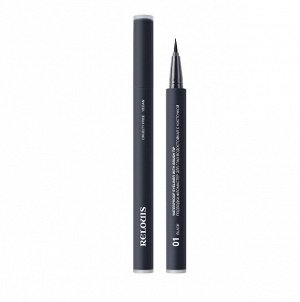 Подводка - фломастер для глаз водостойкая с кисточкой тон:01 black