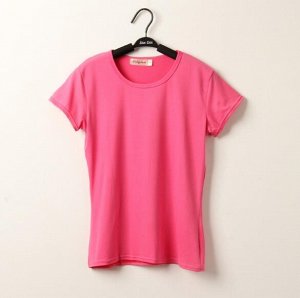 Базовая трикотажная футболка розовая