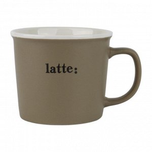 Кружка "Latte:" 350мл, цв.серо-бежевый