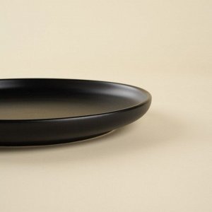 Тарелки SL Home «Дарк», d=20.3 см, набор 2 шт., фарфор, чёрные