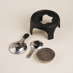 Фондю SL Home, d=17 см, h=10 см, эмалированное покрытие, чугун, бежевое