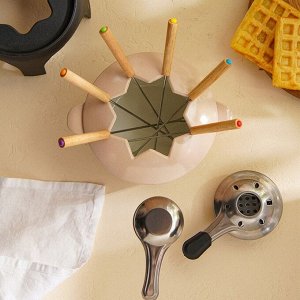 Фондю SL Home, d=17 см, h=10 см, эмалированное покрытие, чугун, бежевое