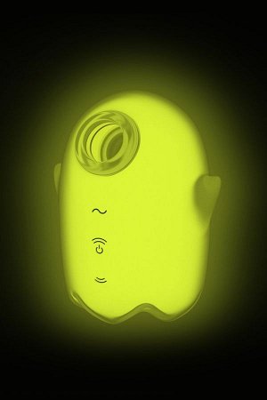 Вакуумный стимулятор клитора с вибрацией Satisfyer Glowing Ghost, светящийся в темноте, желтый, 8,4см