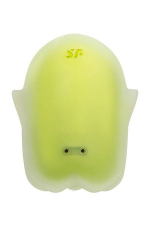 Вакуумный стимулятор клитора с вибрацией Satisfyer Glowing Ghost, светящийся в темноте, желтый, 8,4см