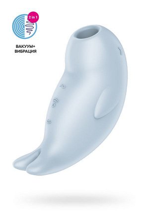 Вакуумный стимулятор клитора Satisfyer Seal You Soon, силикон, голубой, 11см