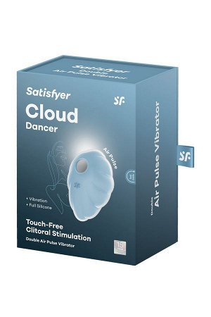 Вакуумный стимулятор клитора Satisfyer Cloud Dancer, силикон, голубой, 9см