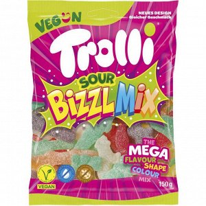Мармелад твердый, кислый микс Тролли Bizzl mix 150 гр