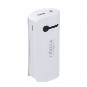 FORZA Аккумулятор мобильный, 3000 мАч, USB, 1А, фонарик, Белый