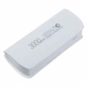 FORZA Аккумулятор мобильный, 3000 мАч, USB, 1А, фонарик, Белый