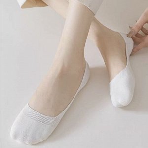 Носки короткие, однотонные, следки, 2 пары