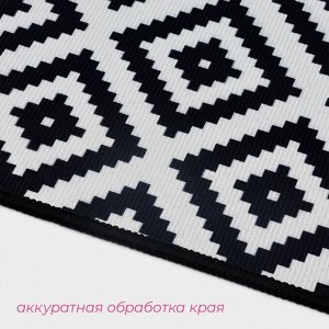 Коврики для ванной и туалета Доляна «Грета», 2 шт: 50x80, 40x50 см, цвет чёрно-белый