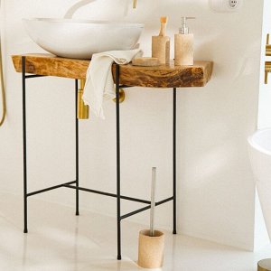 Аксессуары для ванной SL Home, 4 предмета, дозатор, мыльница, стакан, ёрш