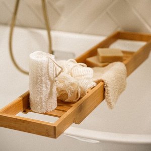 Мочалки для ванной SL Home «Ортика», 3 мочалки, розочка, варежка, люффа, бежевые
