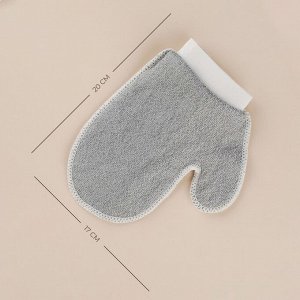 Мочалка-варежка массажная SL Home «Ортика», хлопок, 20x17 см, серая
