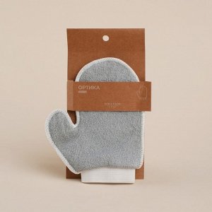 Мочалка-варежка массажная SL Home «Ортика», хлопок, 20x17 см, серая
