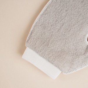 Мочалка - варежка массажная SL Home «Ортика», хлопок, 20x17 см, бежевая
