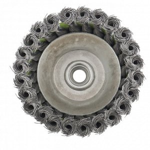 Щетка для УШМ, 125 мм, М14, "чашка",  крученая проволока 0.5 мм