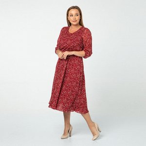 Платье, текстиль, бордовый, Бордовый