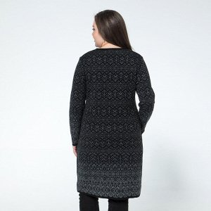 Платье, вязаное полотно, черный, серый, Черный