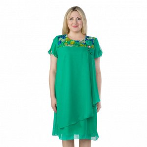 Платье, шифоновое, зеленый, Зеленый