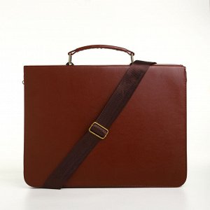 Портфель деловой на клапане, коричневый