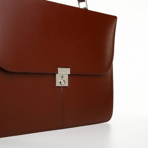 Портфель деловой на клапане, коричневый