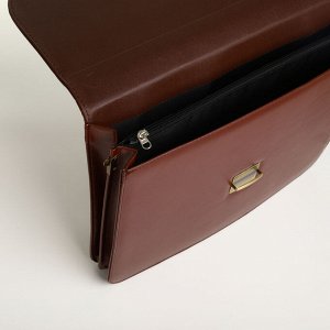 Портфель деловой на клапане, коричневый