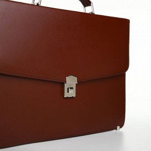 Портфель деловой на клапане, коричневый