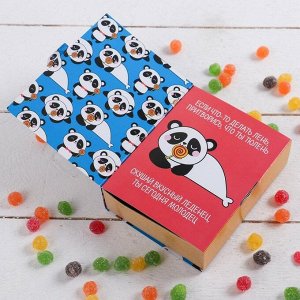 Леденцы монпансье в коробке с открыткой "Панда", 100 г