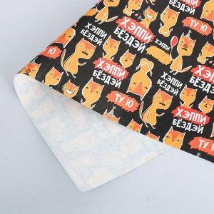 Бумага упаковочная крафтовая «Хэппи бездей», 50 - 70 см