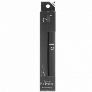 E.L.F. Cosmetics, Насыщенная подводка для глаз, оттенок  - Blackest Black -  ( - чернейший черный - ), 0,088 унции (2,5 г)