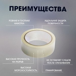 Лента малярная ТУНДРА, клейкая, термостойкая (160°С), 48 мм x 50 м
