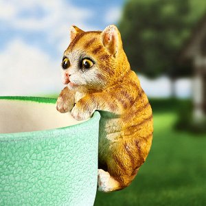 Декор на кашпо "Котик" 10х9х18см