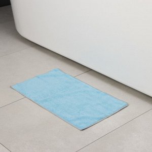 Тряпка для пола Raccoon, 250 г/м², 50x30 см, микрофибра, с оверлоком, 1 шт, голубая