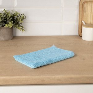 Тряпка для пола Raccoon, 250 г/м², 50x30 см, микрофибра, с оверлоком, 1 шт, голубая