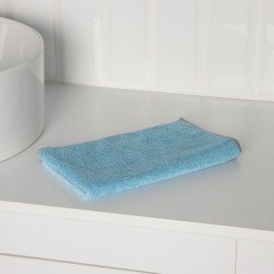 Тряпка для пола Raccoon, 250 г/м², 50x30 см, микрофибра, с оверлоком, 1 шт, голубая
