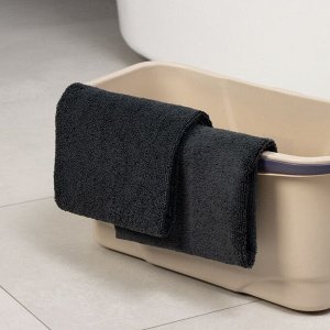 Тряпка для пола Raccoon, 220 г/м², 60x80 см, микрофибра, ультразвуковая обработка края, 2 шт, черная