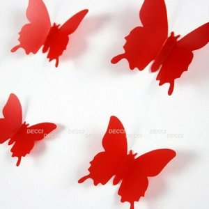 Бабочки красный 3D