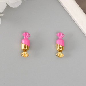 Замок магнитный металл «Конфетка», золотой и розовый, (набор 4 половинки), 1x3x1 см